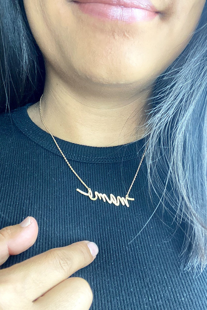 Gold chain mama necklaces for women