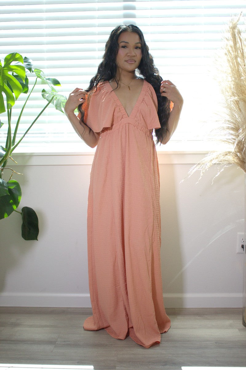 women's v-neck maxi dress